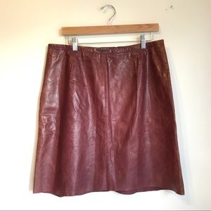 Oxblood red leather skirt Banana Republic